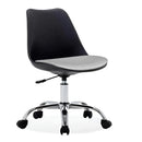 Black office chair with gray seat on a white background