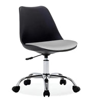 Black office chair with gray seat on a white background